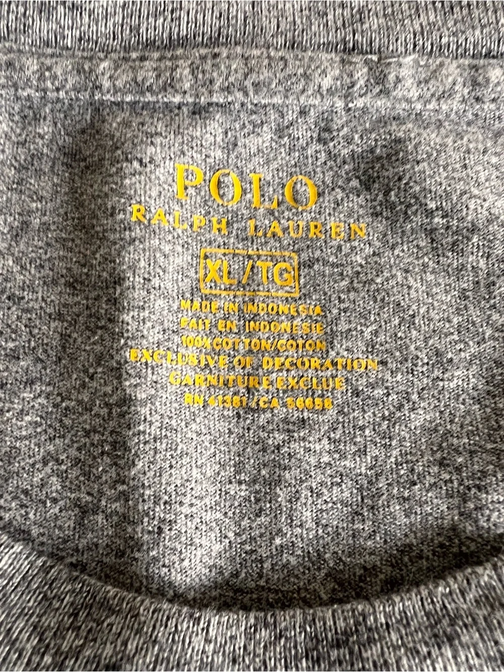 Polo Ralph Lauren Mens XL Long Sleeve T Shirt Gray Heather Green Pony Cotton